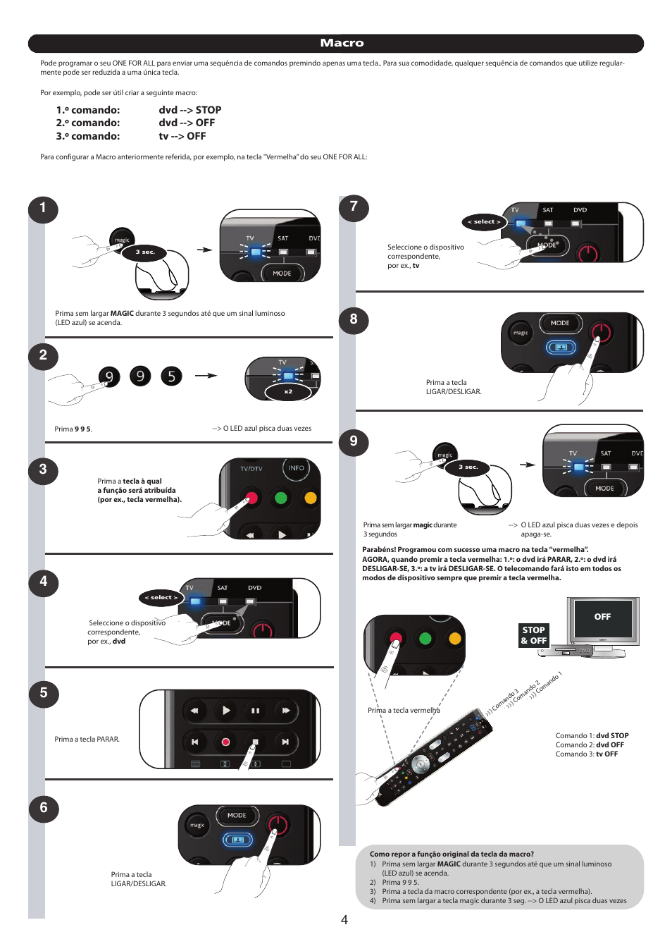 Macro | One for All URC-7130 Essence 3 User Manual | Page 122 / 193