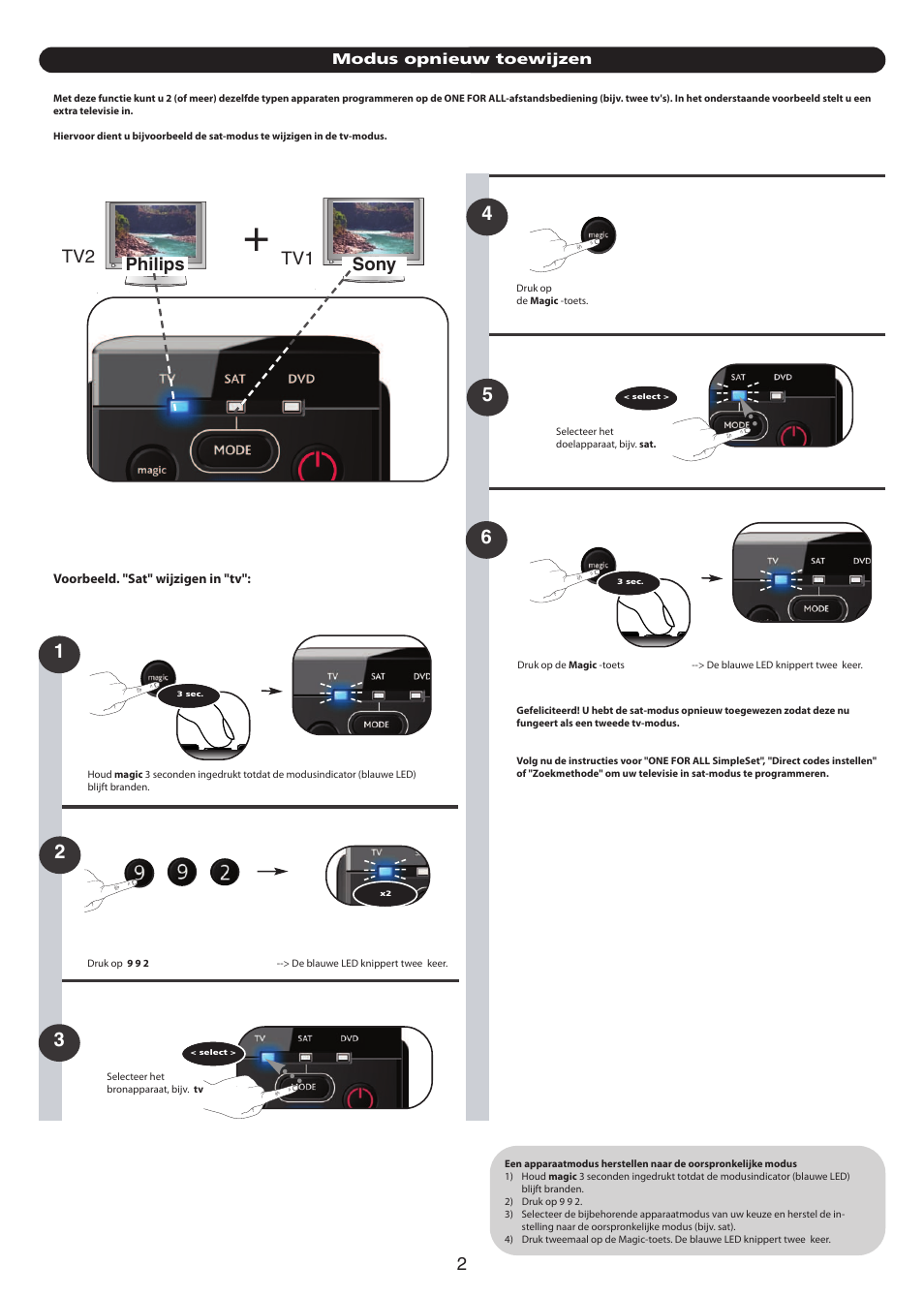 Philips sony tv1 tv2 | One for All URC-7130 Essence 3 User Manual | Page 125 / 193