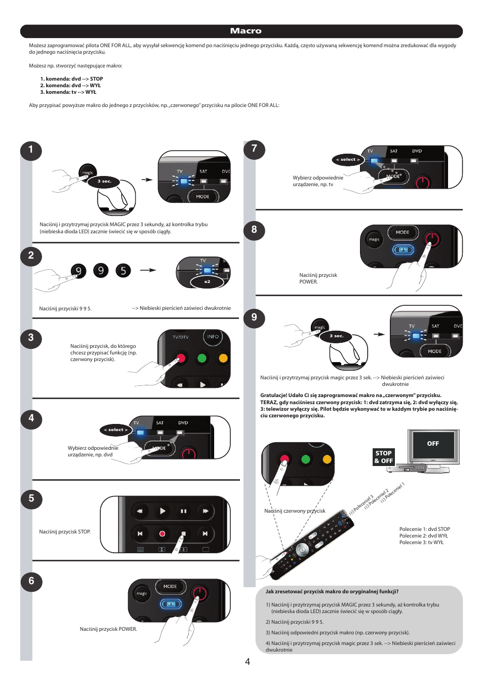 Macro | One for All URC-7130 Essence 3 User Manual | Page 132 / 193