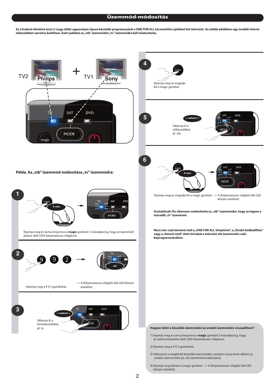 Philips sony tv1 tv2 | One for All URC-7130 Essence 3 User Manual | Page 135 / 193