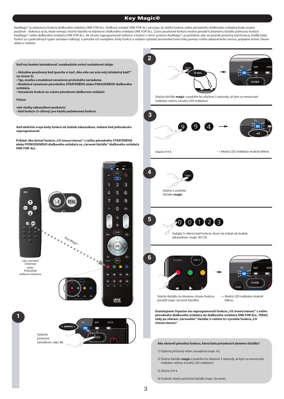 Key magic | One for All URC-7130 Essence 3 User Manual | Page 151 / 193