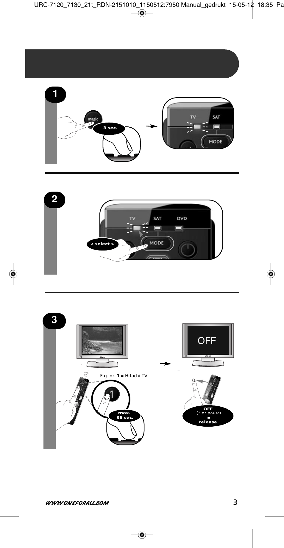 One for All URC-7130 Essence 3 User Manual | Page 4 / 193