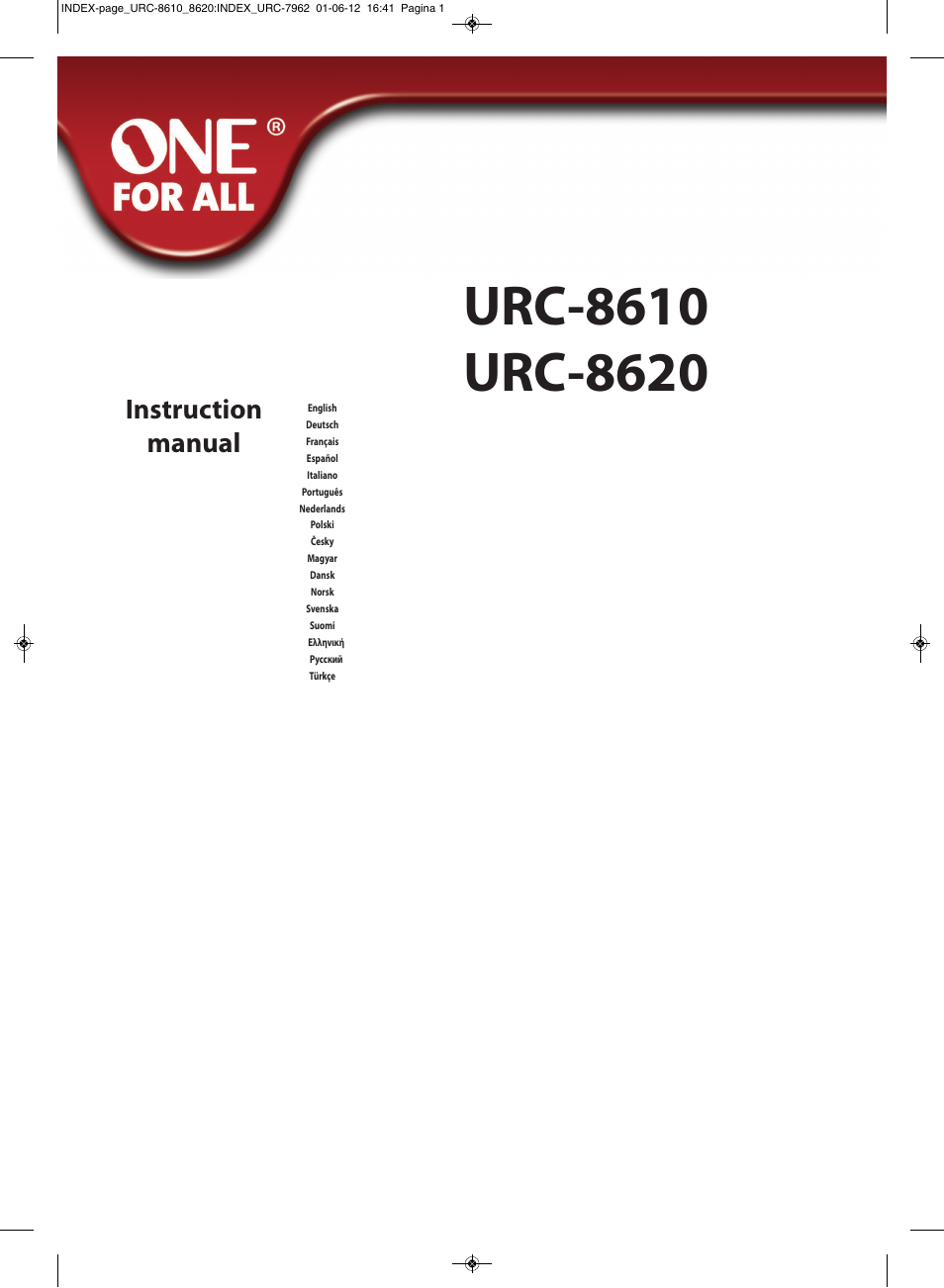 One for All URC 8620 Xsight Plus User Manual | 290 pages