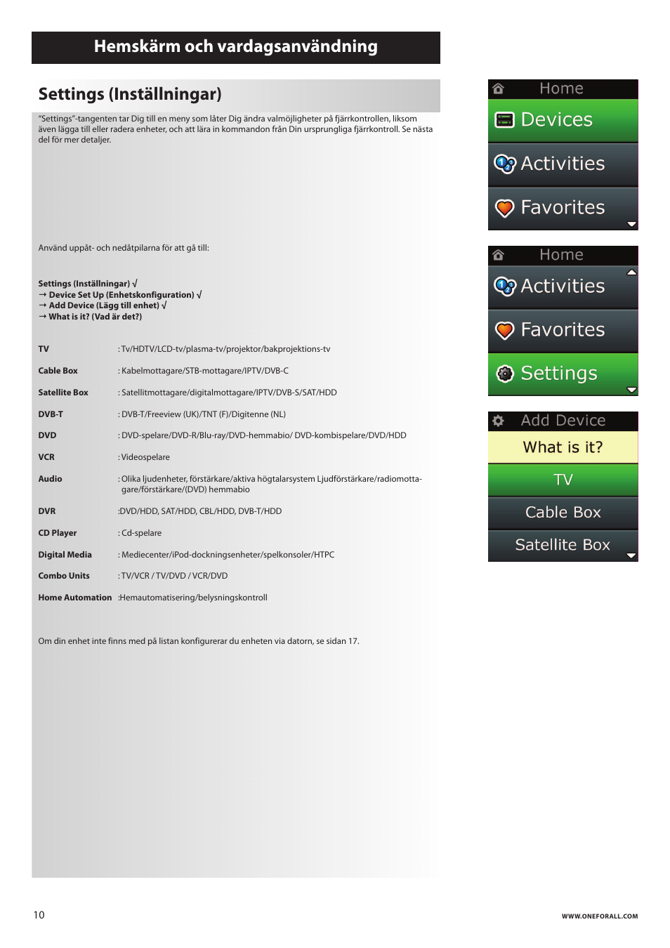 One for All URC 8620 Xsight Plus User Manual | Page 215 / 290