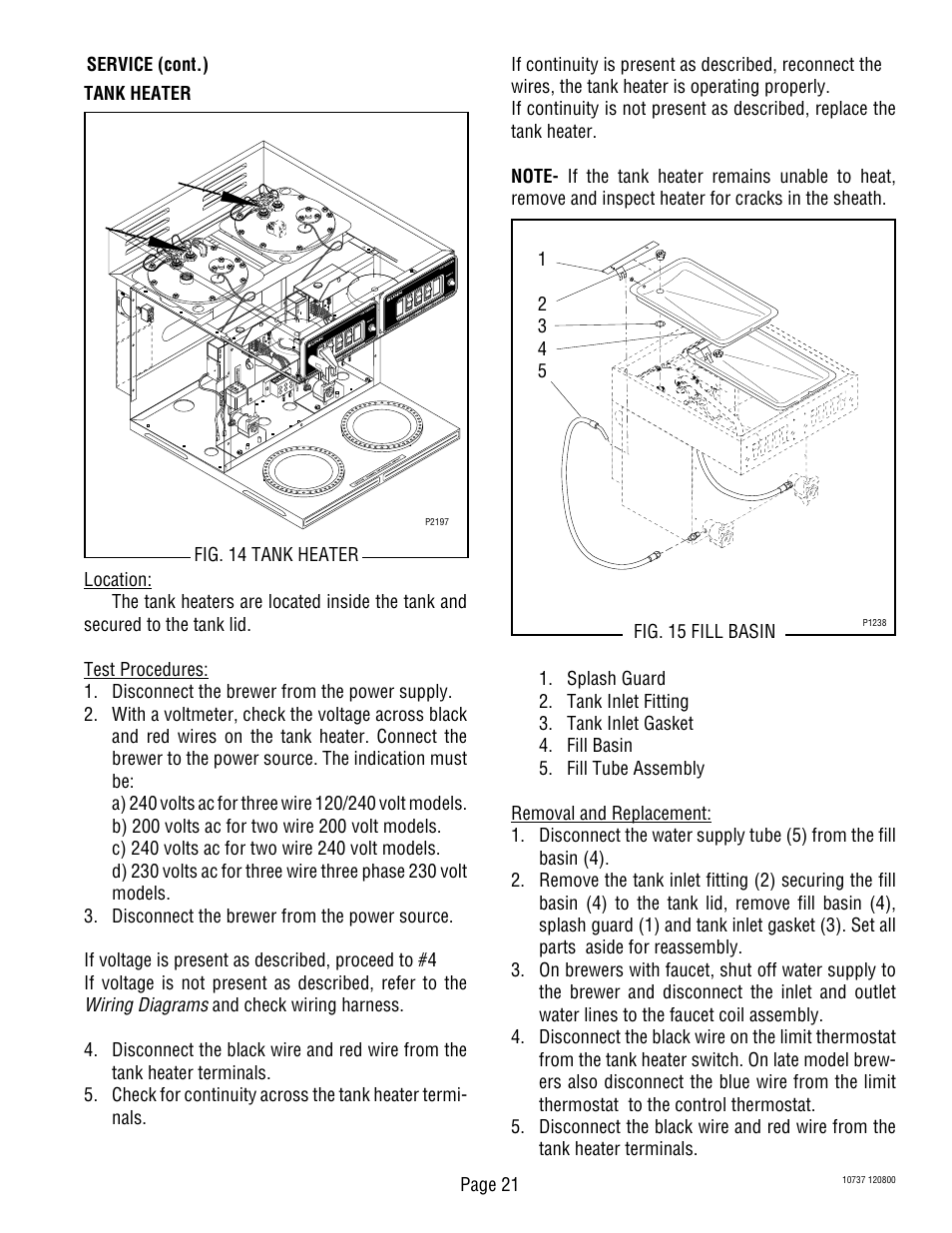 Bunn CWTF TWIN-APS User Manual | Page 21 / 34