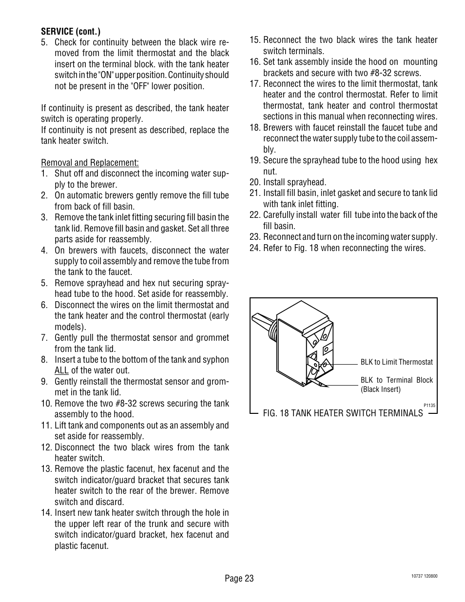 Bunn CWTF TWIN-APS User Manual | Page 23 / 34