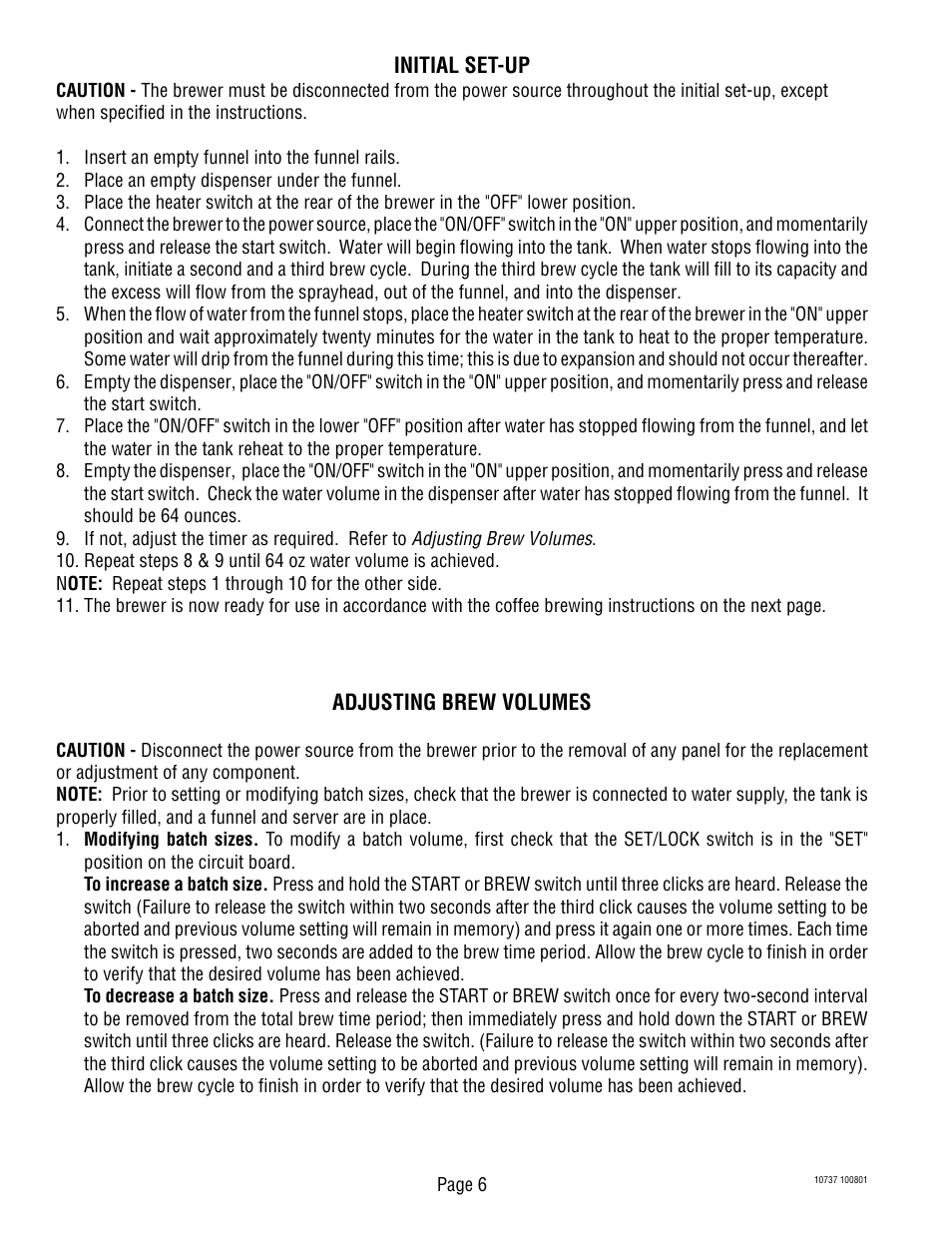 Bunn CWTF TWIN-APS User Manual | Page 6 / 34