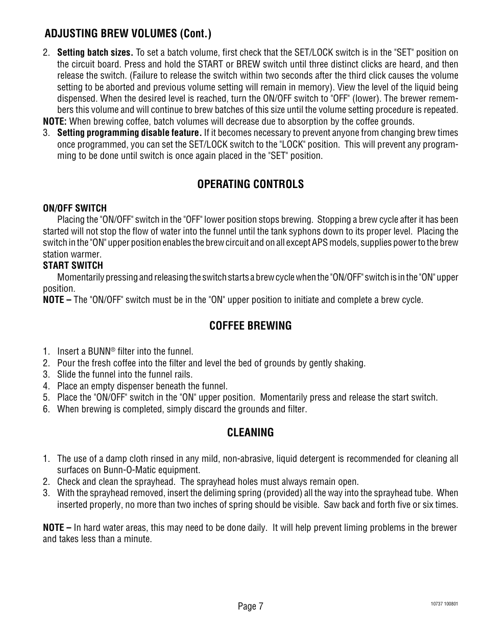 Bunn CWTF TWIN-APS User Manual | Page 7 / 34