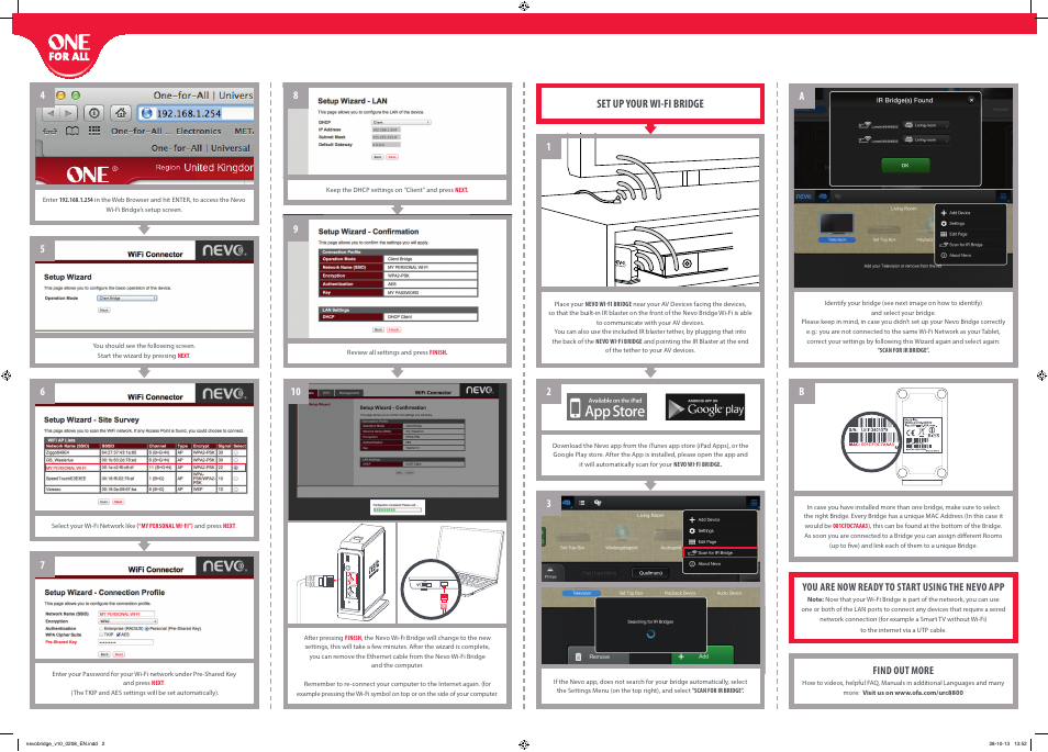 On wifi | One for All URC 8800 Tablet remote User Manual | Page 2 / 2