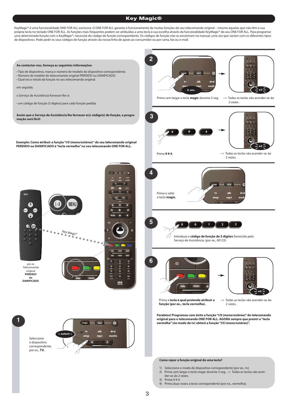 Key magic | One for All URC 7962 Smart Control Motion - Extra features manual User Manual | Page 19 / 64