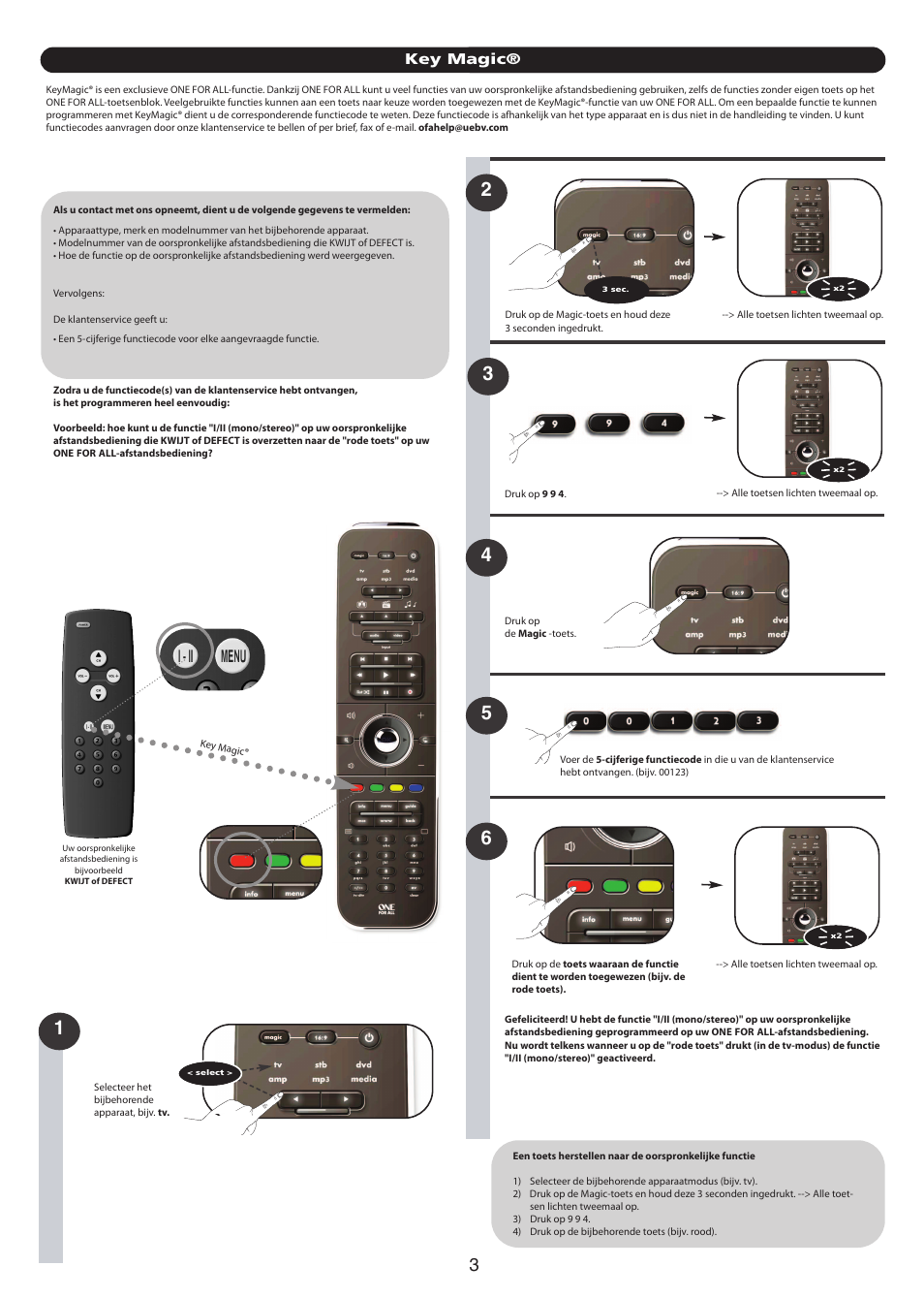 Key magic | One for All URC 7962 Smart Control Motion - Extra features manual User Manual | Page 22 / 64