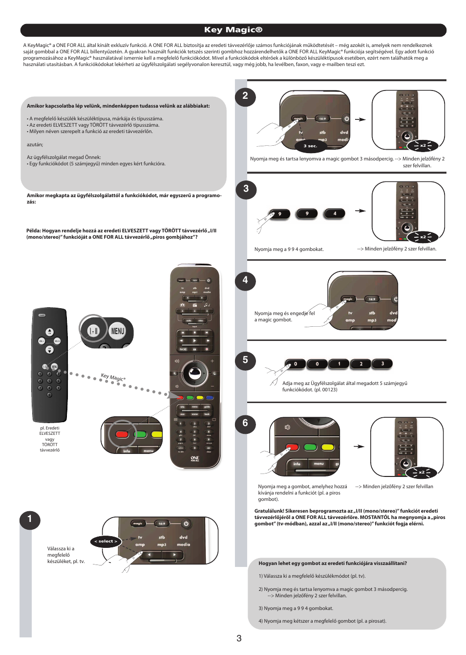 Key magic | One for All URC 7962 Smart Control Motion - Extra features manual User Manual | Page 31 / 64