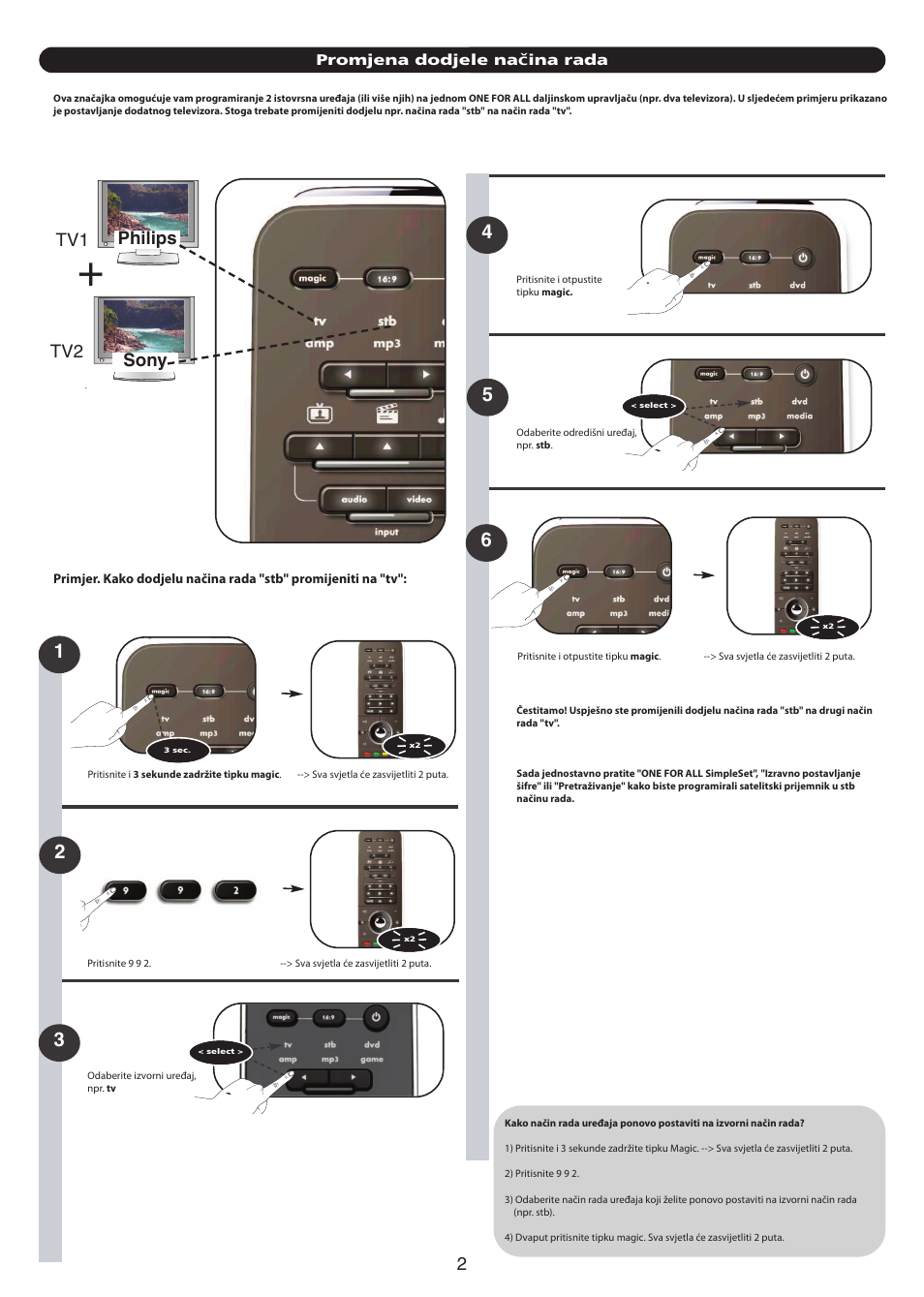 Philips sony tv1 tv2 | One for All URC 7962 Smart Control Motion - Extra features manual User Manual | Page 33 / 64