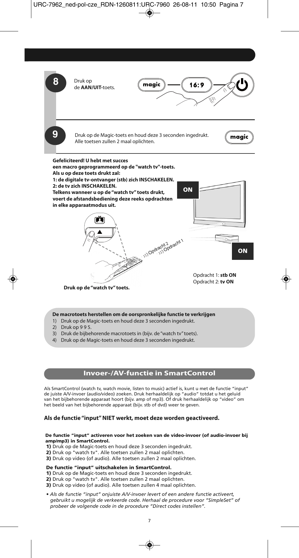 Invoer-/av-functie in smartcontrol | One for All URC 7962 Smart Control Motion - Manual and Code list User Manual | Page 136 / 196