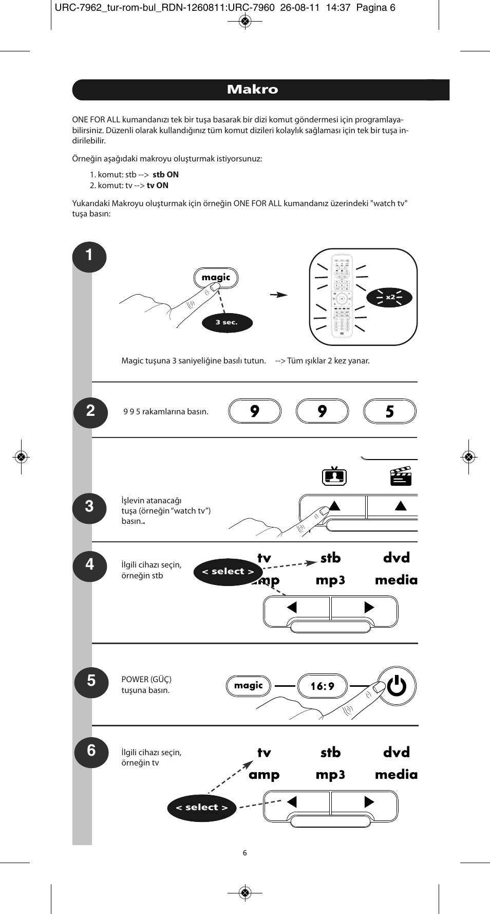 Makro | One for All URC 7962 Smart Control Motion - Manual and Code list User Manual | Page 159 / 196