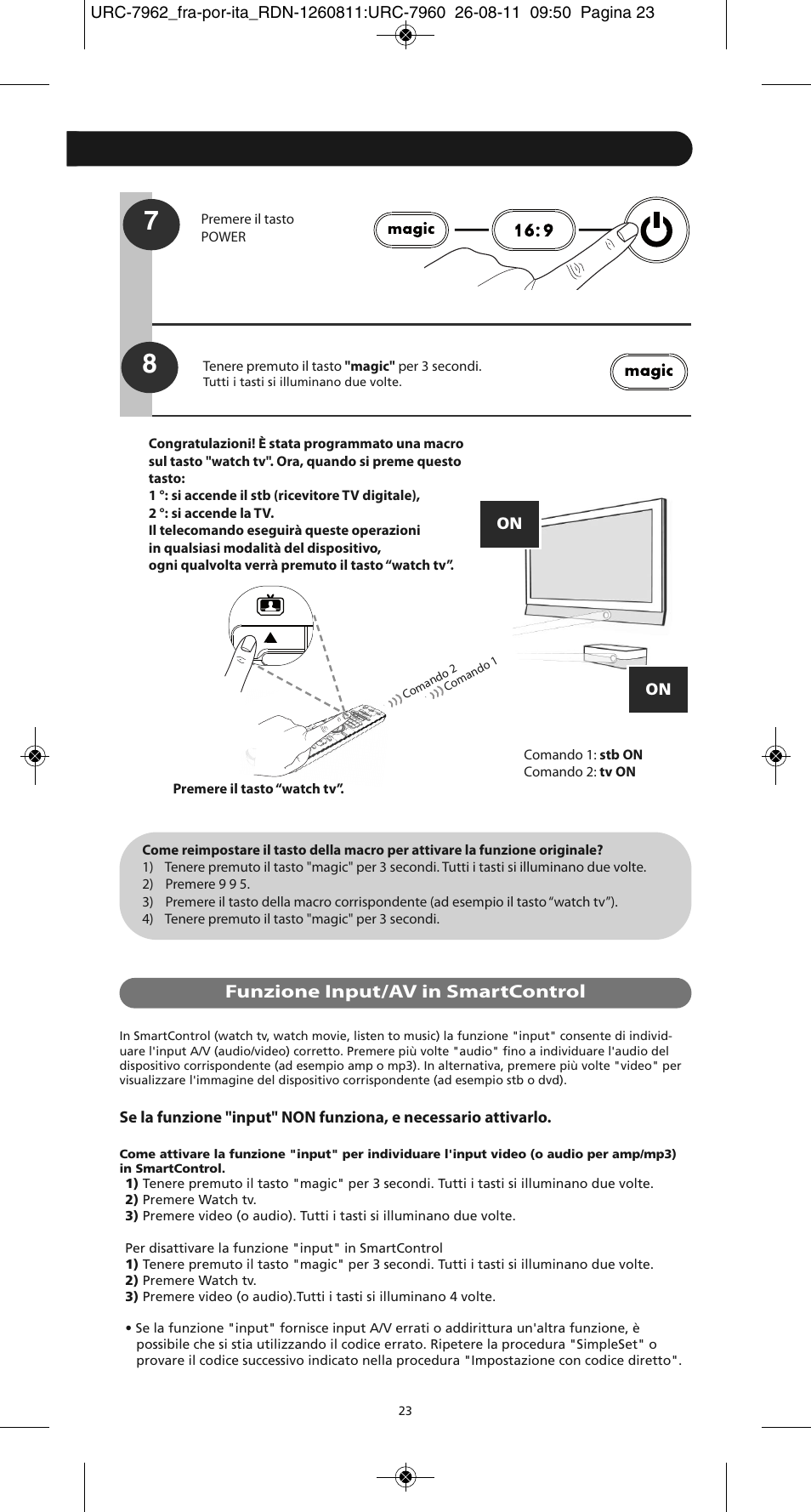 Funzione input/av in smartcontrol | One for All URC 7962 Smart Control Motion - Manual and Code list User Manual | Page 56 / 196