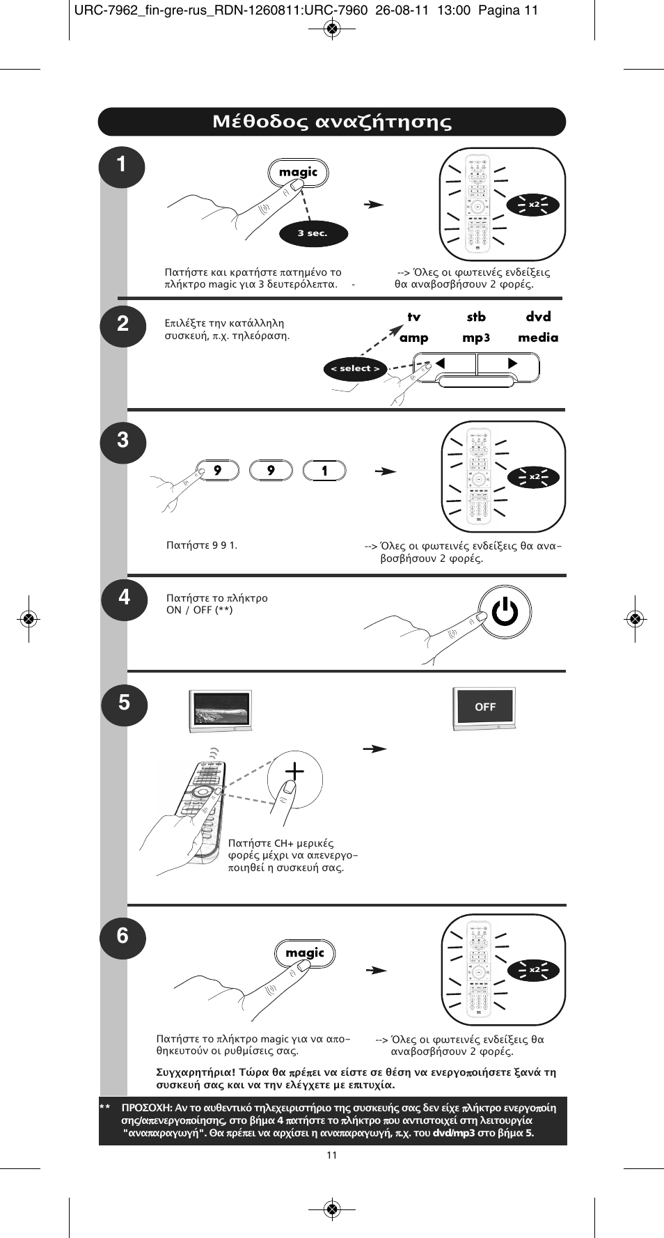 Μέθοδος αναζήτησης | One for All URC 7962 Smart Control Motion - Manual and Code list User Manual | Page 92 / 196