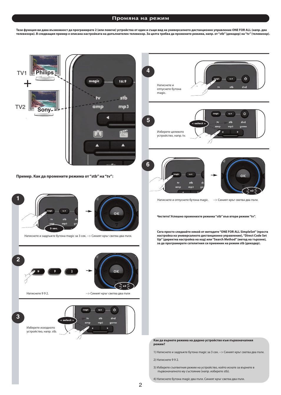 Philips sony tv1 tv2 | One for All URC 7960 Smart Control User Manual | Page 103 / 106