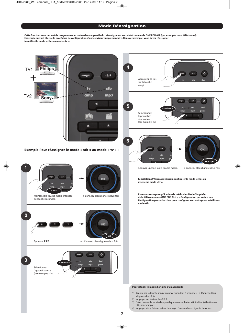 Philips sony tv1 tv2 | One for All URC 7960 Smart Control User Manual | Page 13 / 106