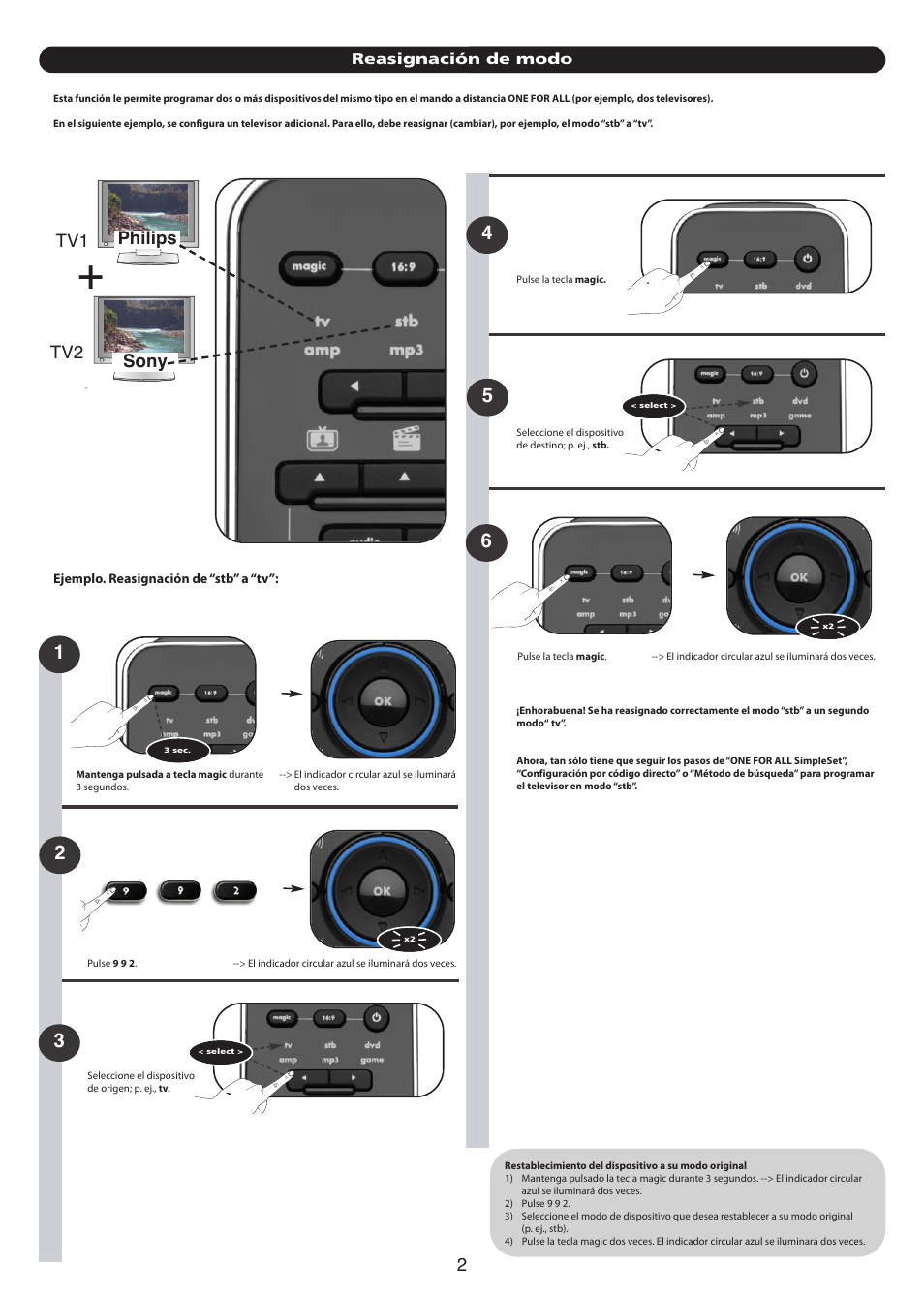 Philips sony tv1 tv2 | One for All URC 7960 Smart Control User Manual | Page 18 / 106