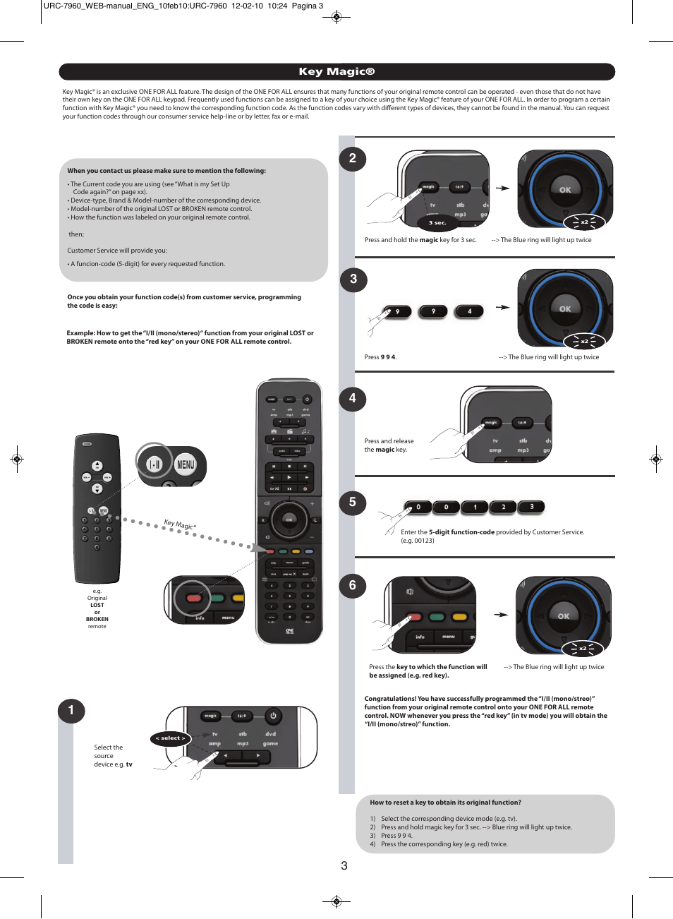 Key magic | One for All URC 7960 Smart Control User Manual | Page 4 / 106