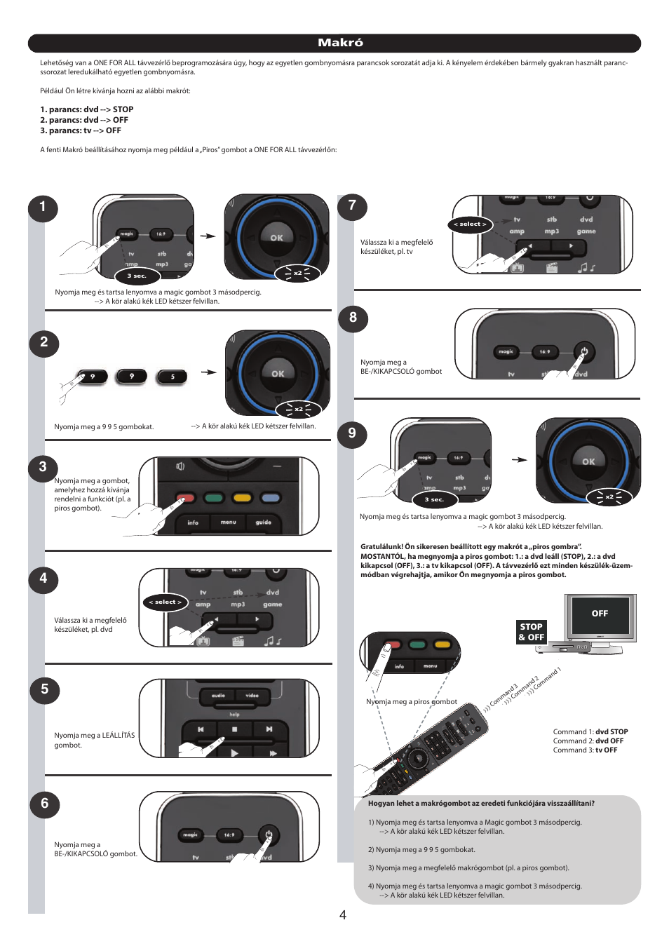 Makró | One for All URC 7960 Smart Control User Manual | Page 50 / 106