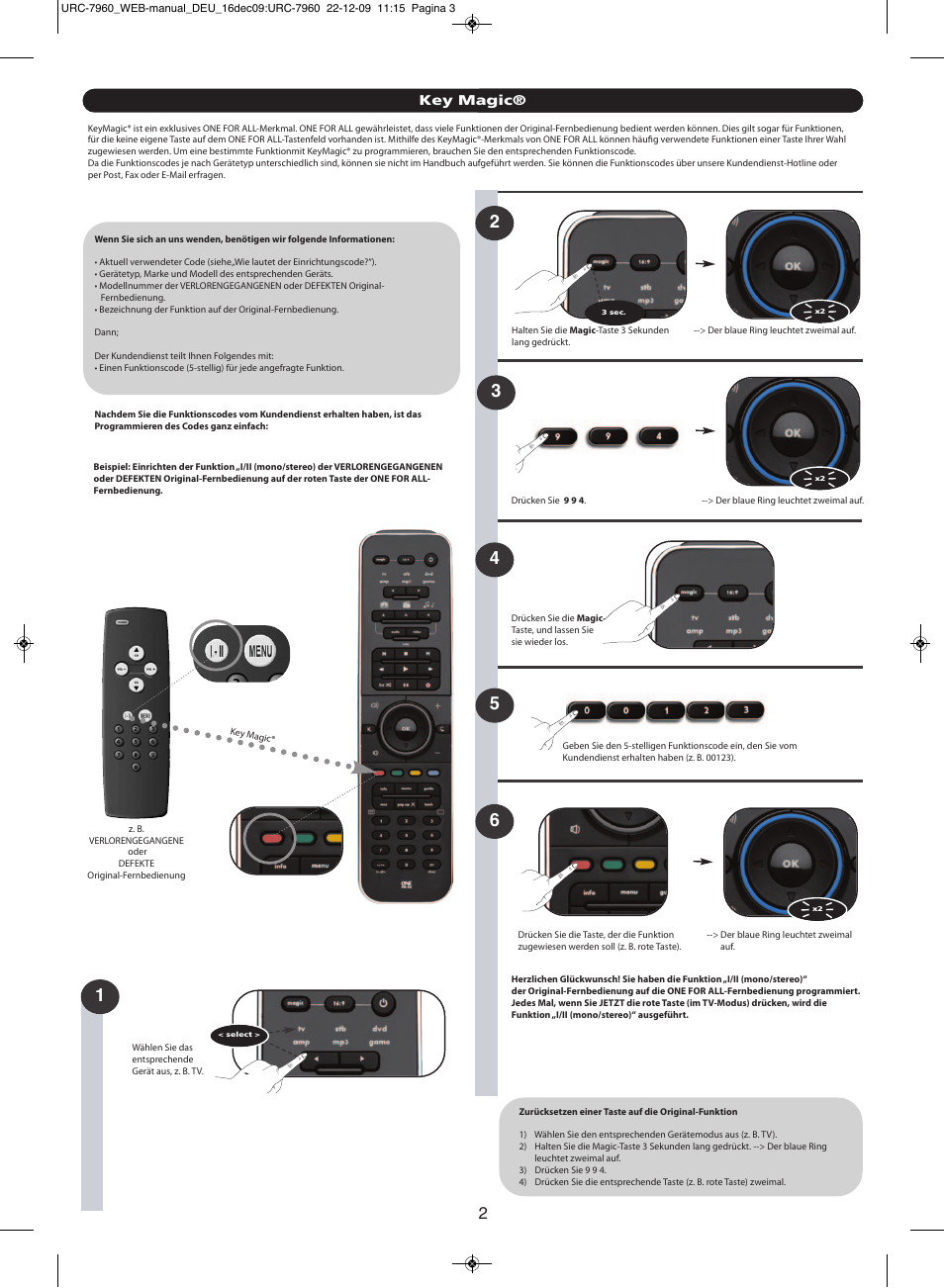 Key magic | One for All URC 7960 Smart Control User Manual | Page 9 / 106