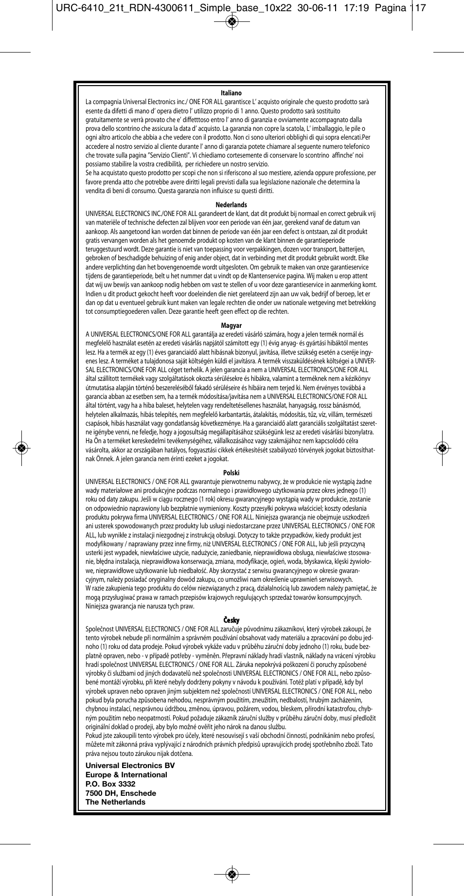 One for All URC 6410 Simple TV User Manual | Page 114 / 120