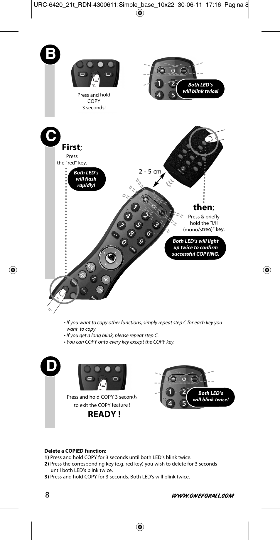 Then, Ready, First | One for All URC 6420 Simple 2 User Manual | Page 9 / 125