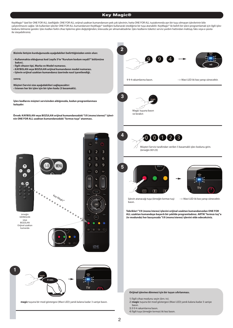 Key magic | One for All URC 7110 Essence TV User Manual | Page 136 / 146