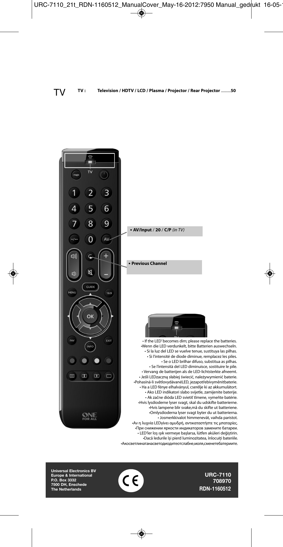 One for All URC 7110 Essence TV User Manual | Page 65 / 146