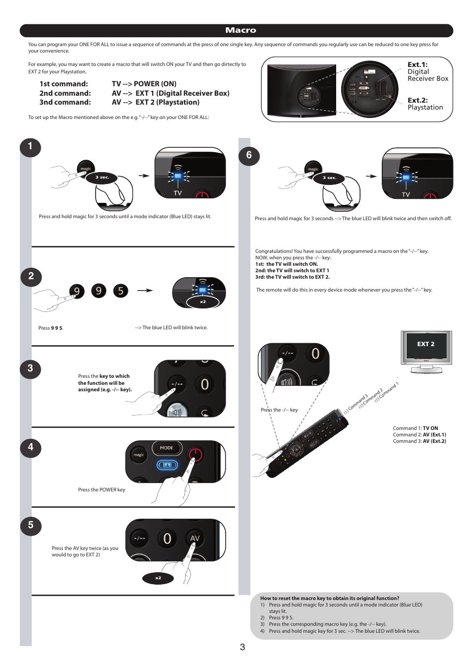 Macro | One for All URC 7110 Essence TV User Manual | Page 69 / 146