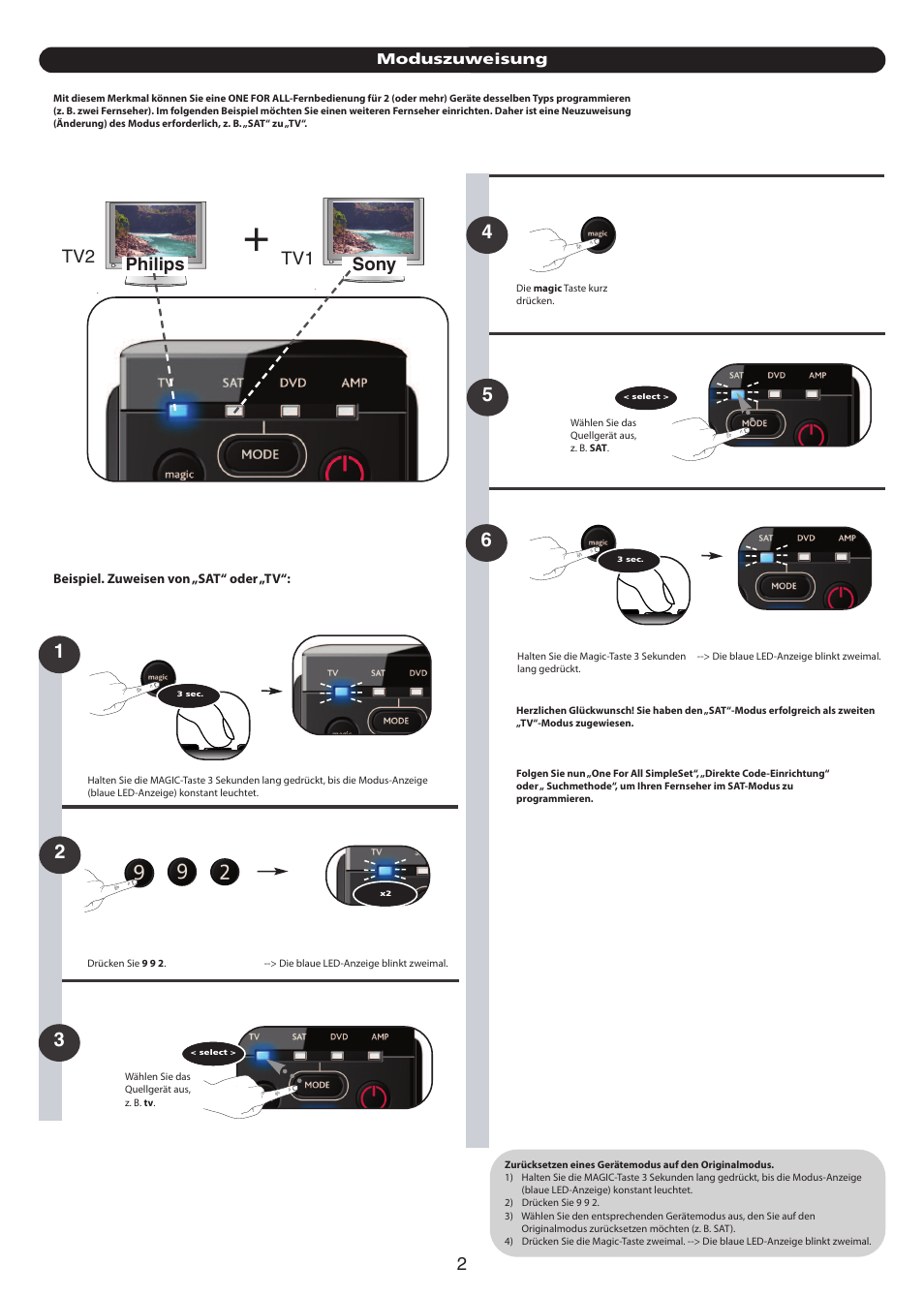 Philips sony tv1 tv2 | One for All URC 7140 Essence 4 User Manual | Page 120 / 218