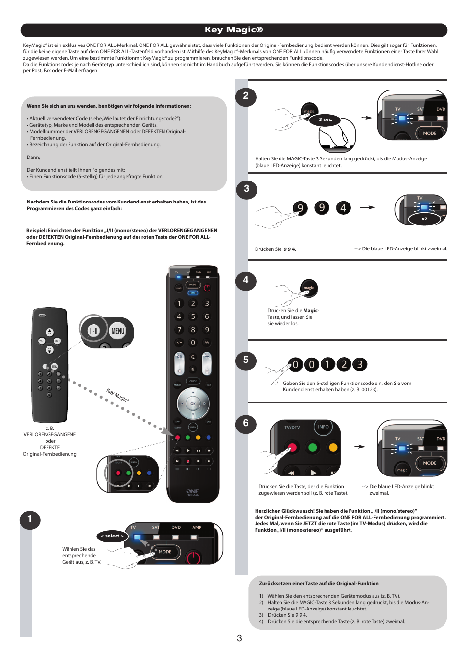 Key magic | One for All URC 7140 Essence 4 User Manual | Page 121 / 218