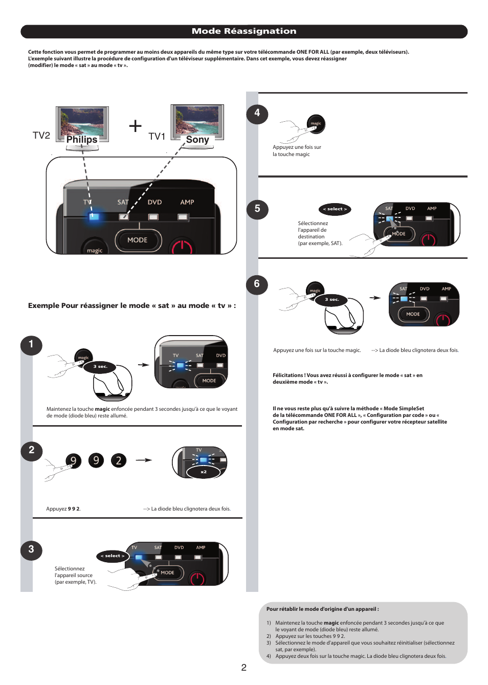 Philips sony tv1 tv2 | One for All URC 7140 Essence 4 User Manual | Page 125 / 218