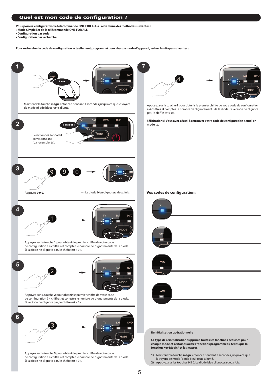 Quel est mon code de configuration | One for All URC 7140 Essence 4 User Manual | Page 128 / 218