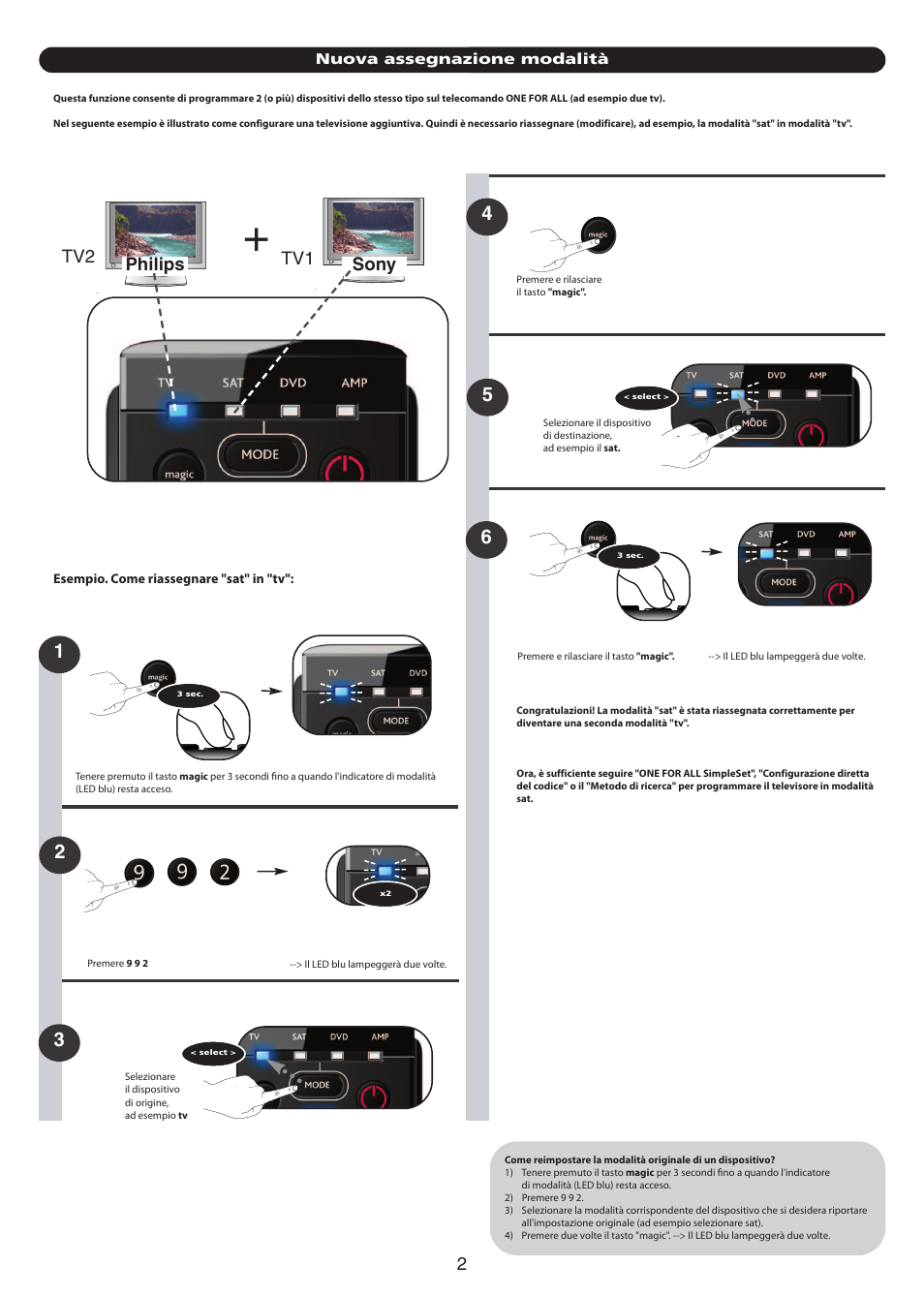 Philips sony tv1 tv2 | One for All URC 7140 Essence 4 User Manual | Page 135 / 218