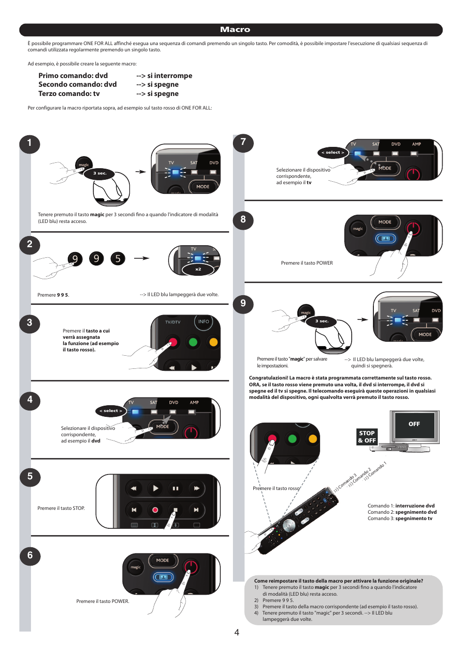 Macro | One for All URC 7140 Essence 4 User Manual | Page 137 / 218