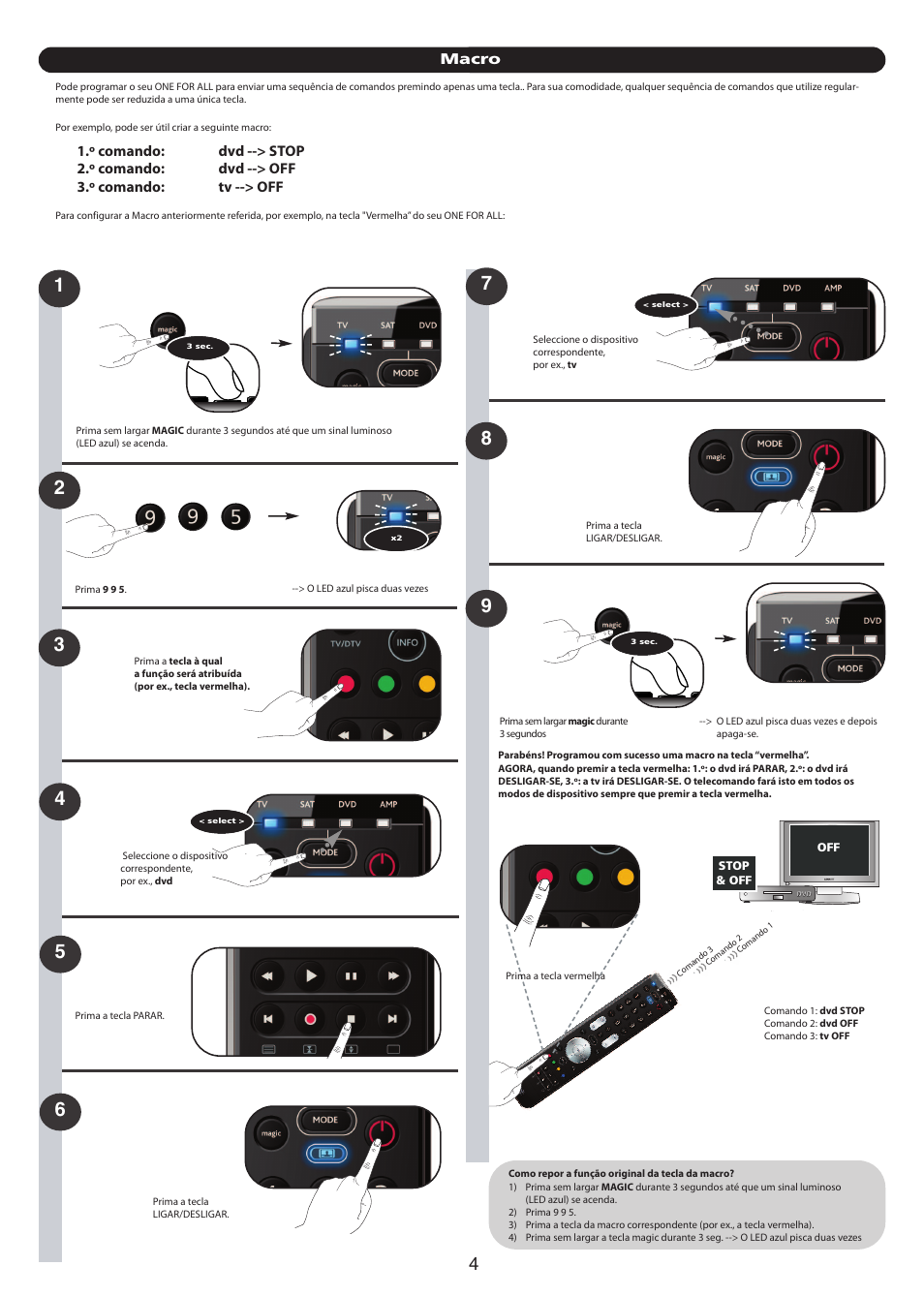 Macro | One for All URC 7140 Essence 4 User Manual | Page 142 / 218