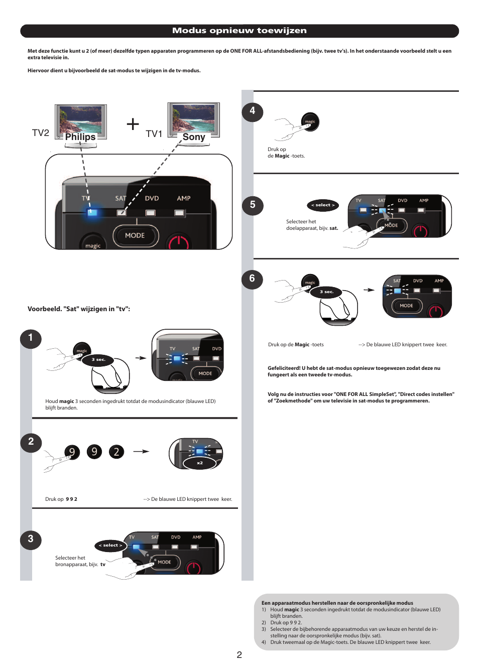 Philips sony tv1 tv2 | One for All URC 7140 Essence 4 User Manual | Page 145 / 218