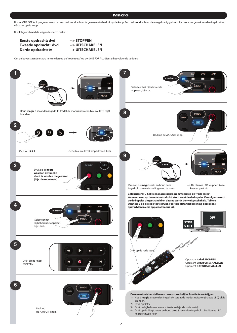 Macro | One for All URC 7140 Essence 4 User Manual | Page 147 / 218