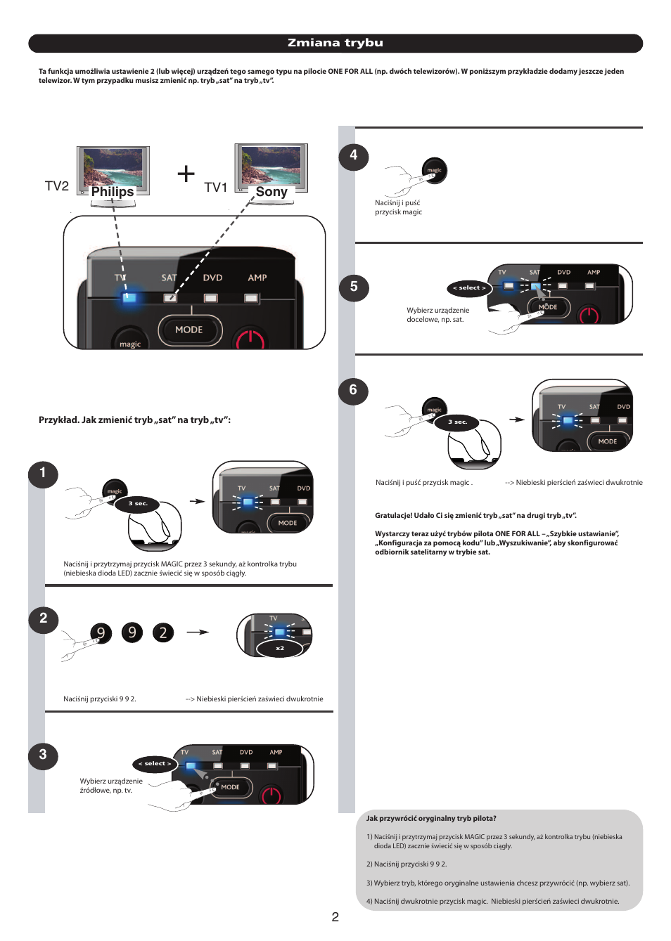 Philips sony tv1 tv2 | One for All URC 7140 Essence 4 User Manual | Page 150 / 218