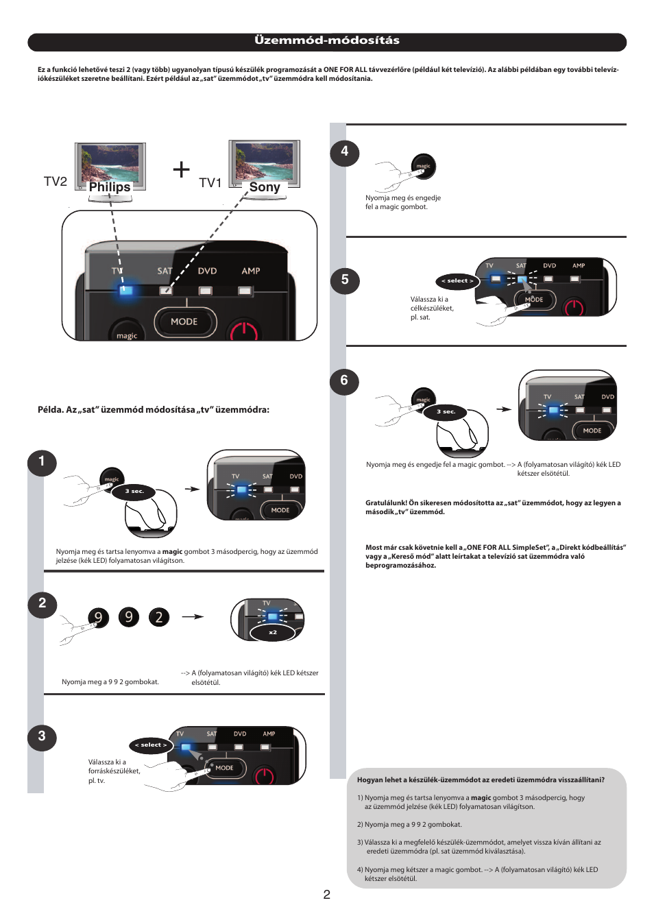 Philips sony tv1 tv2 | One for All URC 7140 Essence 4 User Manual | Page 155 / 218