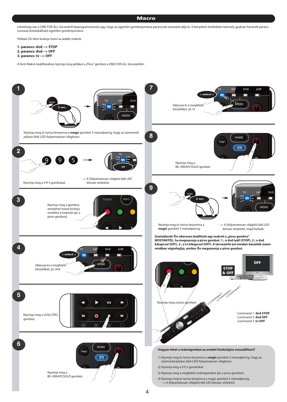 Macro | One for All URC 7140 Essence 4 User Manual | Page 157 / 218