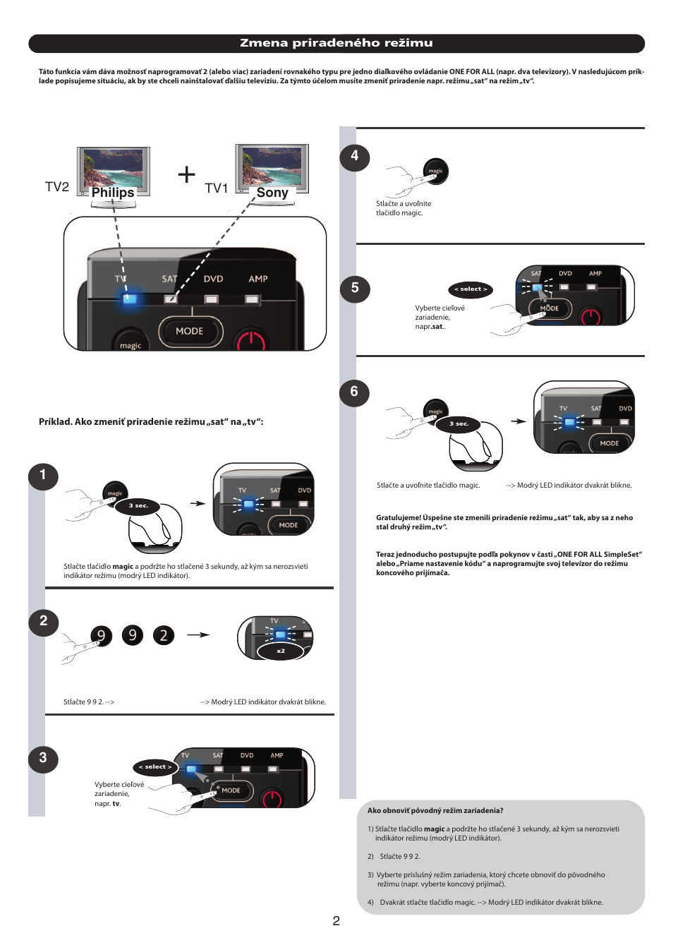 Philips sony tv1 tv2 | One for All URC 7140 Essence 4 User Manual | Page 165 / 218