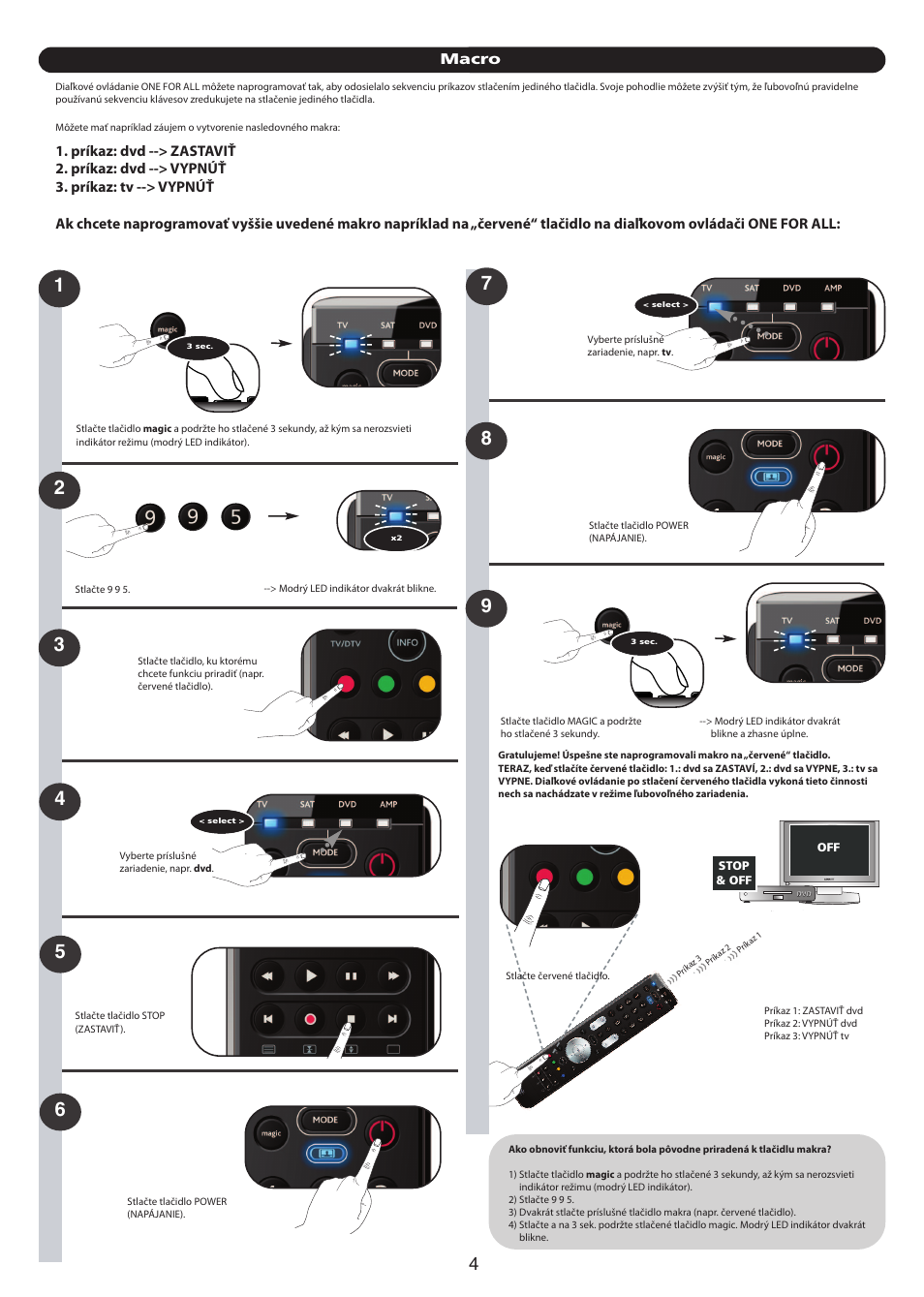 Macro | One for All URC 7140 Essence 4 User Manual | Page 167 / 218