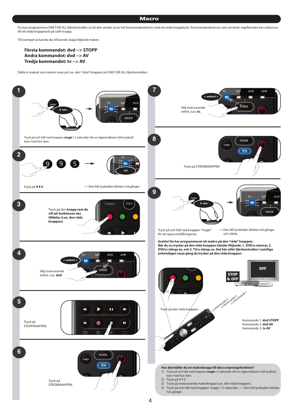 Macro | One for All URC 7140 Essence 4 User Manual | Page 182 / 218