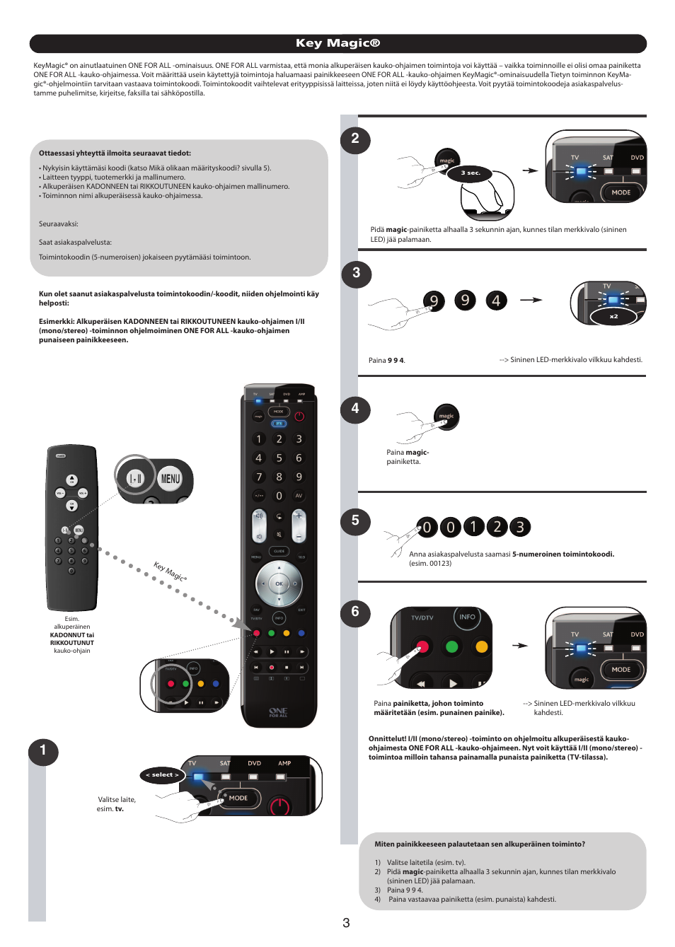 Key magic | One for All URC 7140 Essence 4 User Manual | Page 186 / 218