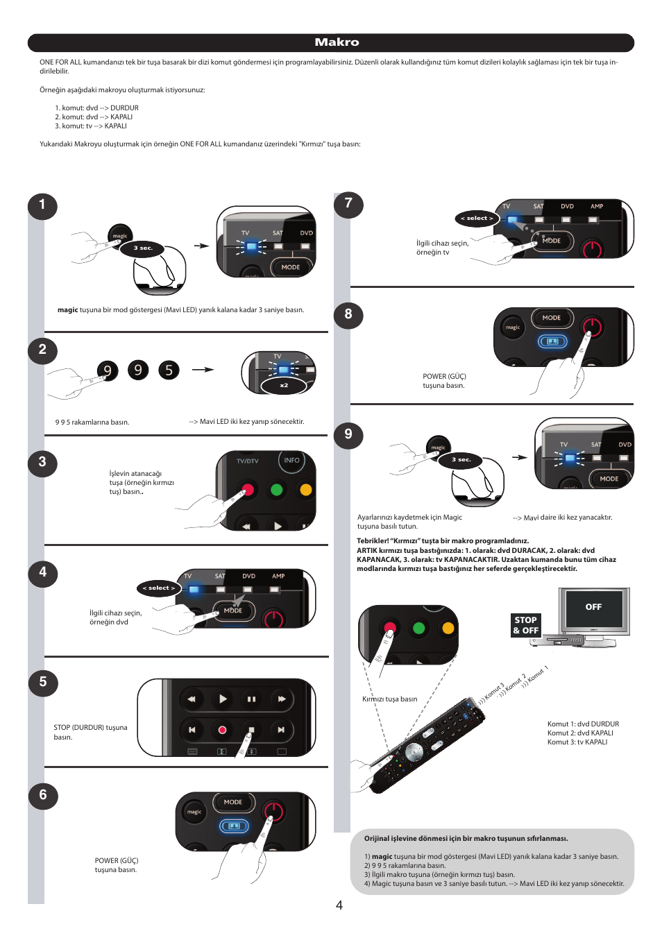 Makro | One for All URC 7140 Essence 4 User Manual | Page 207 / 218