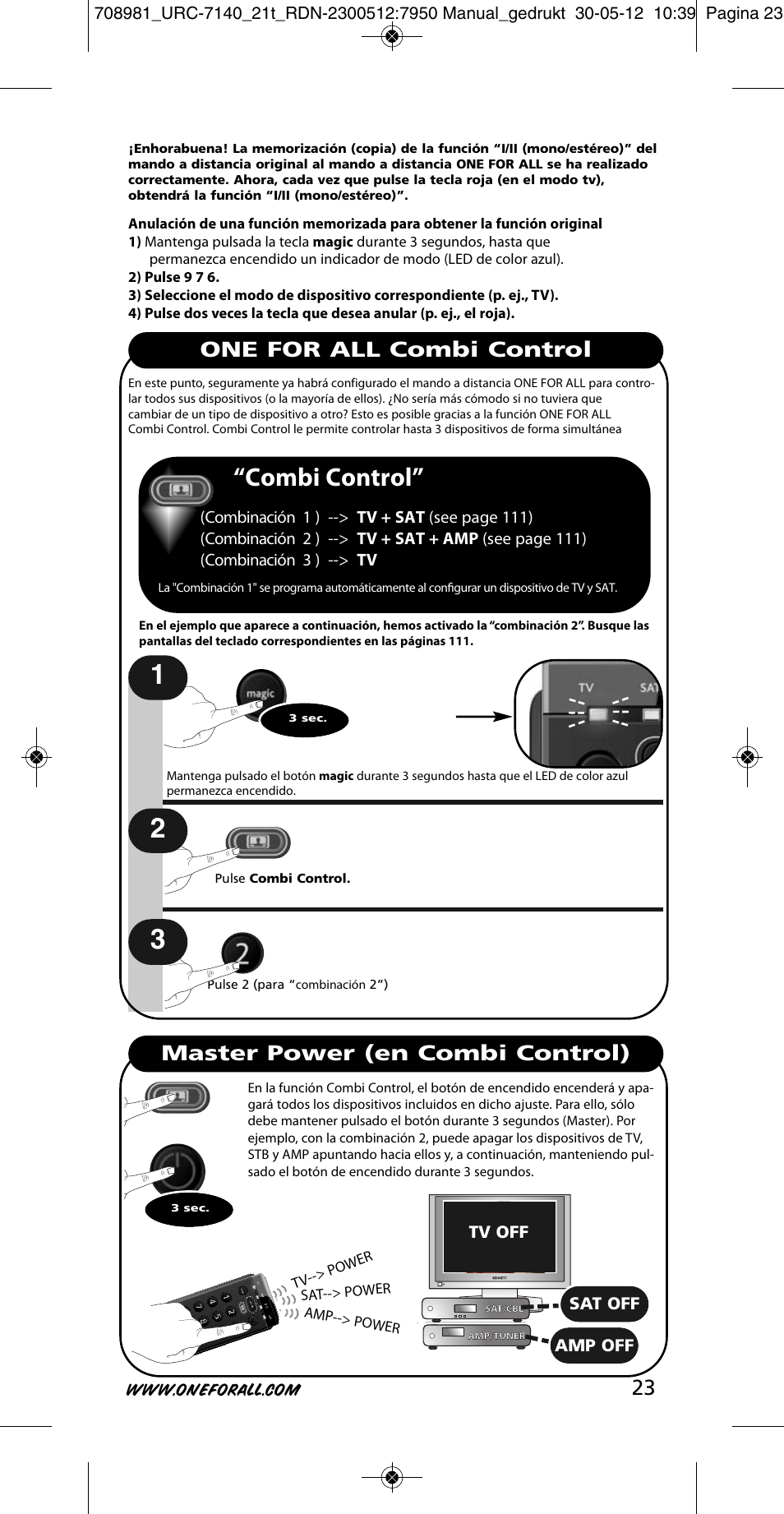 Combi control | One for All URC 7140 Essence 4 User Manual | Page 24 / 218